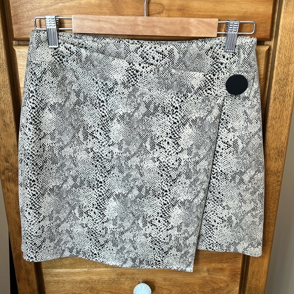 Snake Skin Suede Mini Skirt